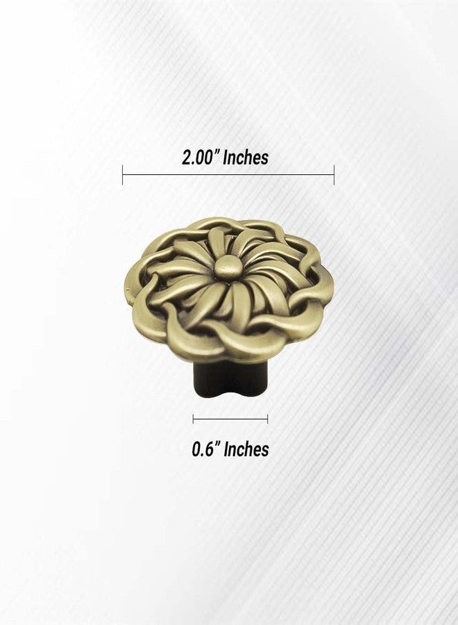 HYDERON Antique Brass Cabinet Knobs for Wardrobe, Cupboard, and Drawers - Ideal for Kitchen, Bedroom, Office, and Home Décor (Knob_S-170) (2 Pcs) - Image 2